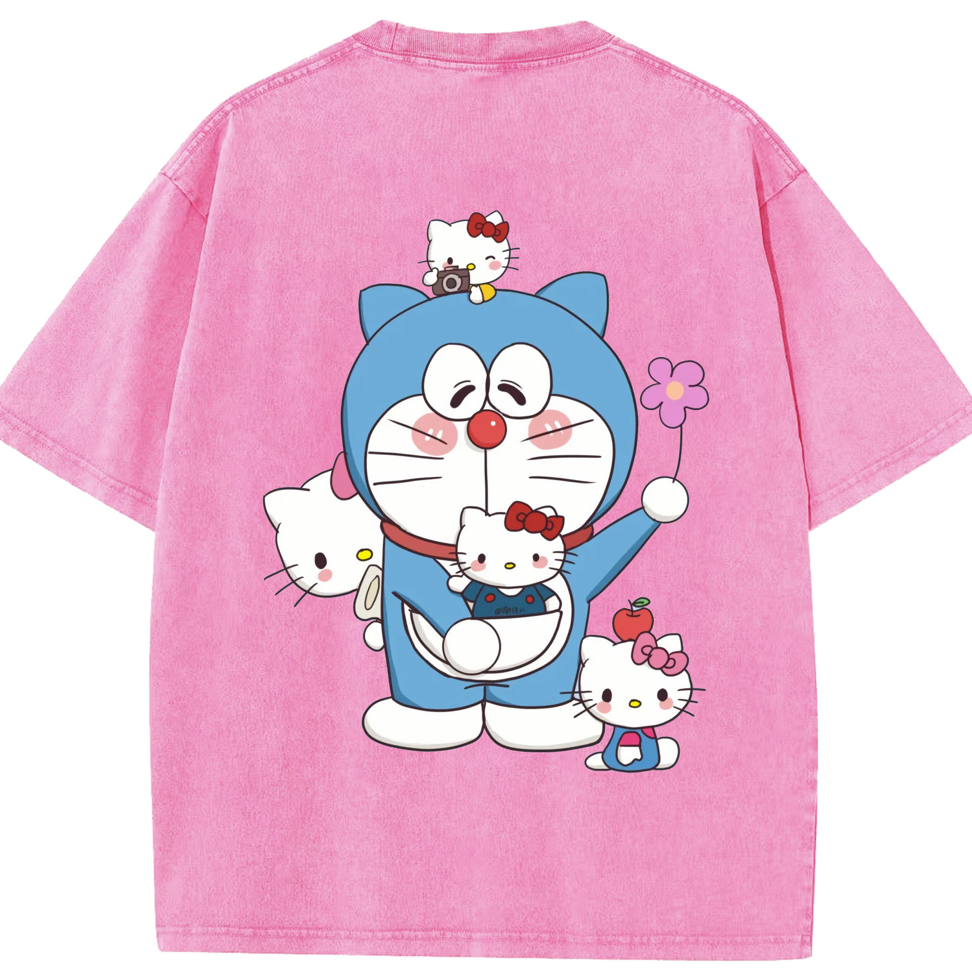 （画像用） ドラえもん Doraemon 綿100% ヴィンテージ風 半袖Tシャツ（背面プリント）